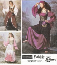 Miss Gypsy Wench Medieval Renaissance Halloween Celtic Costume Sew Pattern 14-20 - $11.99