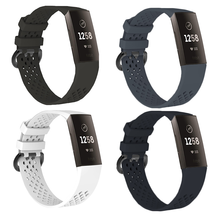 Breathable Sports Soft Watch Band Silicone Strap Bracelet For Fitbit Charge 3 4 - £4.63 GBP