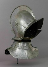 Medievale Knights Collo Piastra Armor Gorgiera Con Elmo Museo Copia Riproduzione - £193.68 GBP