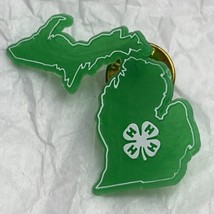 Michigan 4H Club Organization Plastic Lapel Hat Pin Pinback - £3.71 GBP