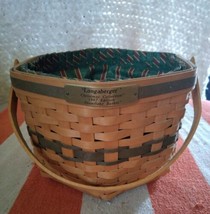 Longaberger Snowflake Green Christmas Basket Set 97 Stripe  - £43.26 GBP