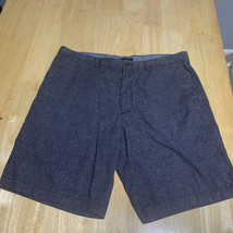 Banana Republic Shorts Mens 38 Emerson Chino Black 10&quot; Geometric Flat Front - $16.77