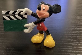 Mickey Mouse W/CLAPPERBOARD 2” Action Figure Disney Vntg 1985 Toy - £6.95 GBP