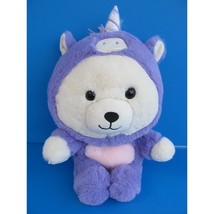 Kellytoy Plush Unicorn Pajama Bear 10&quot; Stuffed Animal Toy Lavender &amp; White - £11.14 GBP