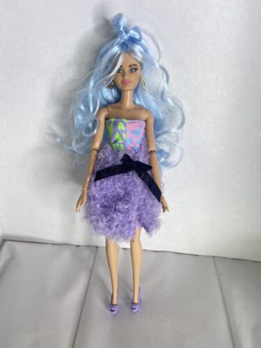Primary image for Mattel Barbie Extra Deluxe Doll Blue Long Hair GYJ69 With Dress Shoes Pet Purse