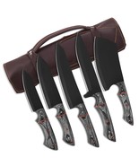CUSTOM HANDMADE FORGED CARBON STEEL CHEF KNIFE KITCHEN KNIVES CHEF SET 5... - €80,13 EUR