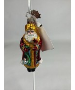 Christopher Radko Glass St Petersburg Santa Gem Christmas Ornament - $367.40 MXN