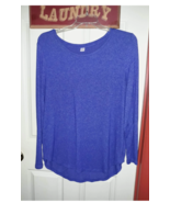 Old Navy Long Sleeve Blue Swing Shirt Rayon Tunic T-shirt Top XL EUC - $10.89