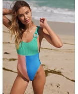 Aerie Ring Birthday Scoop Cheekiest One Piece Swimsuit SMALL Multi Color - €34,61 EUR