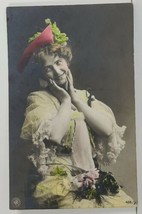 RPPC Victorian Model in Night Garments Hand Colored Postcard O17 - £11.74 GBP