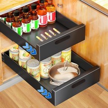 2 Packs Pull Out Cabinet Organizer Fixed With Adhesive Nano Film, Heavy ... - £67.86 GBP