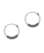 Sterling Silver Coil Design Hoop Earrings, 16 MM - $17.64 CAD
