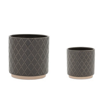 Ceramic Diamond Pattern Planter (Set of 2) - $53.01