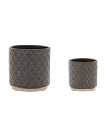 Ceramic Diamond Pattern Planter (Set of 2) - $985.98 MXN