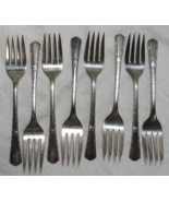 Set of 8 Stardust 1937 Rogers IS Silverplate Small Salad Forks 6&quot; - £11.76 GBP