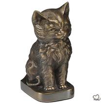 Sitting Cat Pet Cremation Urn for Ashes in Bronze- Pet Cremation urn - £47.96 GBP
