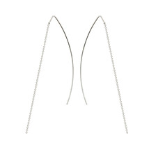 925 Sterling Silver Fancy Wire Long 3&quot;-3.5&quot; Threader Fashion Earrings - £45.68 GBP
