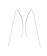 925 Sterling Silver Fancy Wire Long 3&quot;-3.5&quot; Threader Fashion Earrings - £44.57 GBP