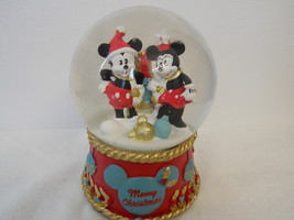 Disney Minnie &amp; Mickey Mouse Merry Christmas Musical Snowglobe  - £23.43 GBP