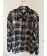 Mens L Carhartt Plaid Button Up Flannel Shirt Long Sleeve Relaxed Fit  N... - £31.60 GBP