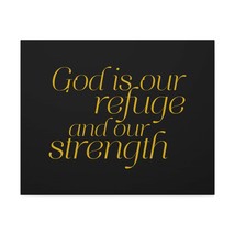  Psalm 46:1 Black &amp; Gold Our Strength Bible Verse Canvas Christi - $71.24+