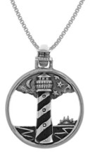 Jewelry Trends Cape Hatteras Lighthouse Sterling Silver Pendant Necklace 18&quot; - £39.28 GBP