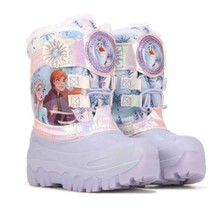 Toddler Girls Disney Frozen 2 Elsa Anna Light Up Winter Faux Fur Snow Boots NEW - £15.72 GBP