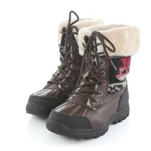 Lugz Brown Faux Fur Lined Winter Snow Boots Lace Up Womens 6.5 - $34.46