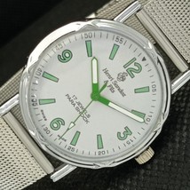 Mechanical Henri Sandoz &amp; Fils Vintage Swiss Mens White Watch 594b-a311922-6 - £19.53 GBP