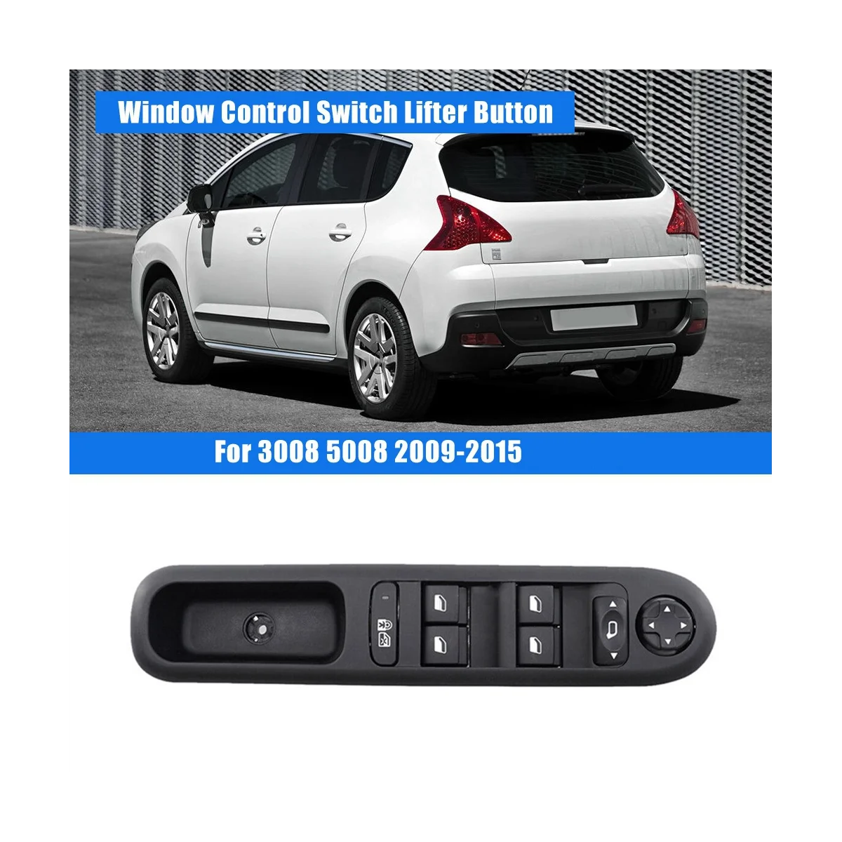 Car Front Left Door Master Power Window Control Switch Lifter Button for  3008 5 - £129.70 GBP