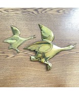 Vintage Brass Flying Geese Set Of Two Hanging Wall Art Mid Century Made ... - $21.55