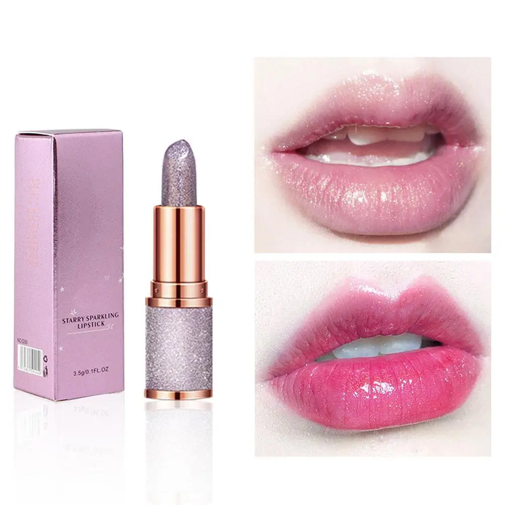 Sporting Glitter Star Lipstick Nourishing Moisturizer Sparkling Lipstick Long La - £18.44 GBP