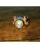 STAR WARS BB-8 BLING RING 3D Antique Silver Metal Look LFL Orange Stones - $16.93