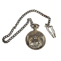 Edison Pocket Watch Quartz Eagle Motif Thailand Movement - £23.90 GBP