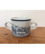 Vtg Dansk Bistro Christianshavn Village Scene Ceramic Double Handle Kids... - £18.68 GBP