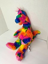 Build A Bear Rainbow Tye Dye Apatosaurus Plush Stuffed Animal Toy 19 in Dinosaur - $19.80