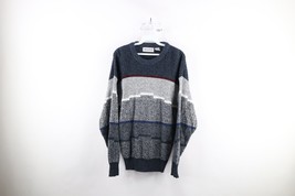 Vtg 90s Coogi Style Womens Large Ed Bassmaster Striped Color Block Knit Sweater - £46.56 GBP