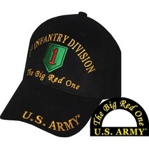 Eagle Emblems Men&#39;s 1st Infantry Division Embroidered Ball Cap Adjustable Black - £12.52 GBP