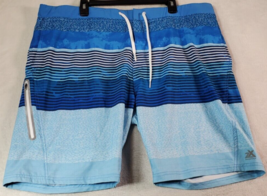 ZeroXposur Swim Shorts Mens 2XL Blue Striped Pockets Elastics Waist Drawstring - £20.89 GBP