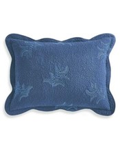 Martha Stewart Collection Stenciled Leaves Sham Size Standard Color Blue - £35.31 GBP