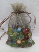 Bag Of (73) Glass Clear Swirl Colored Marbles - $79.19