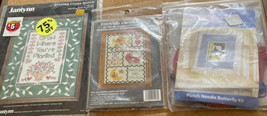 Lot of 2 Cross Stitch Kits Jan Lynn And Nicole Creations - £13.25 GBP