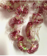 Vintage Rope Twist Metalized Pink White Christmas Garland AS IS 12ft - £7.89 GBP