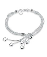 Fashion 925 Sterling Silver Women Charm Love Heart Beads Bracelet Bangle... - £6.40 GBP