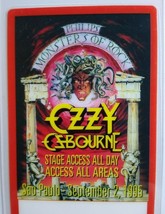 Ozzy Osbourne Monsters Of Rock Backstage Pass Heavy Metal Music 1995 Medusa - £13.50 GBP