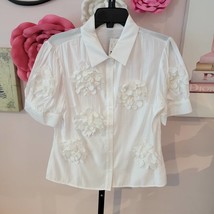 Azi women flower top in White - $96.00