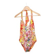 Sanctuary Reversible Swimsuit Women L Halter Top High Rise Blue or Orange Floral - £28.57 GBP