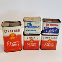 Vintage Lot of Spice Tins Crown Colony Old Mansion McCormick Early 1960&#39;s - 70&#39;s - £38.93 GBP