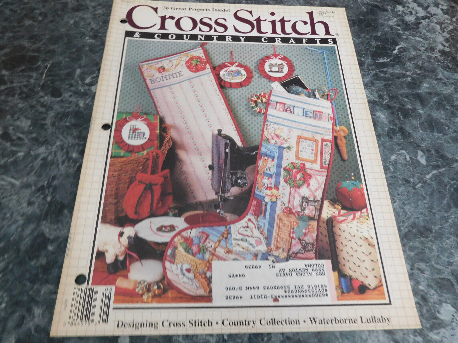 Cross Stitch Country Crafts Magazine July August 1989 - $2.99