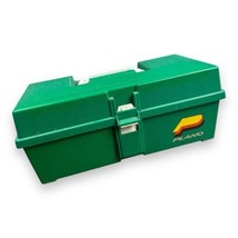 Vintage Plano Fishing Tackle Tool Craft Box  Green Plastic With Tray - £10.05 GBP